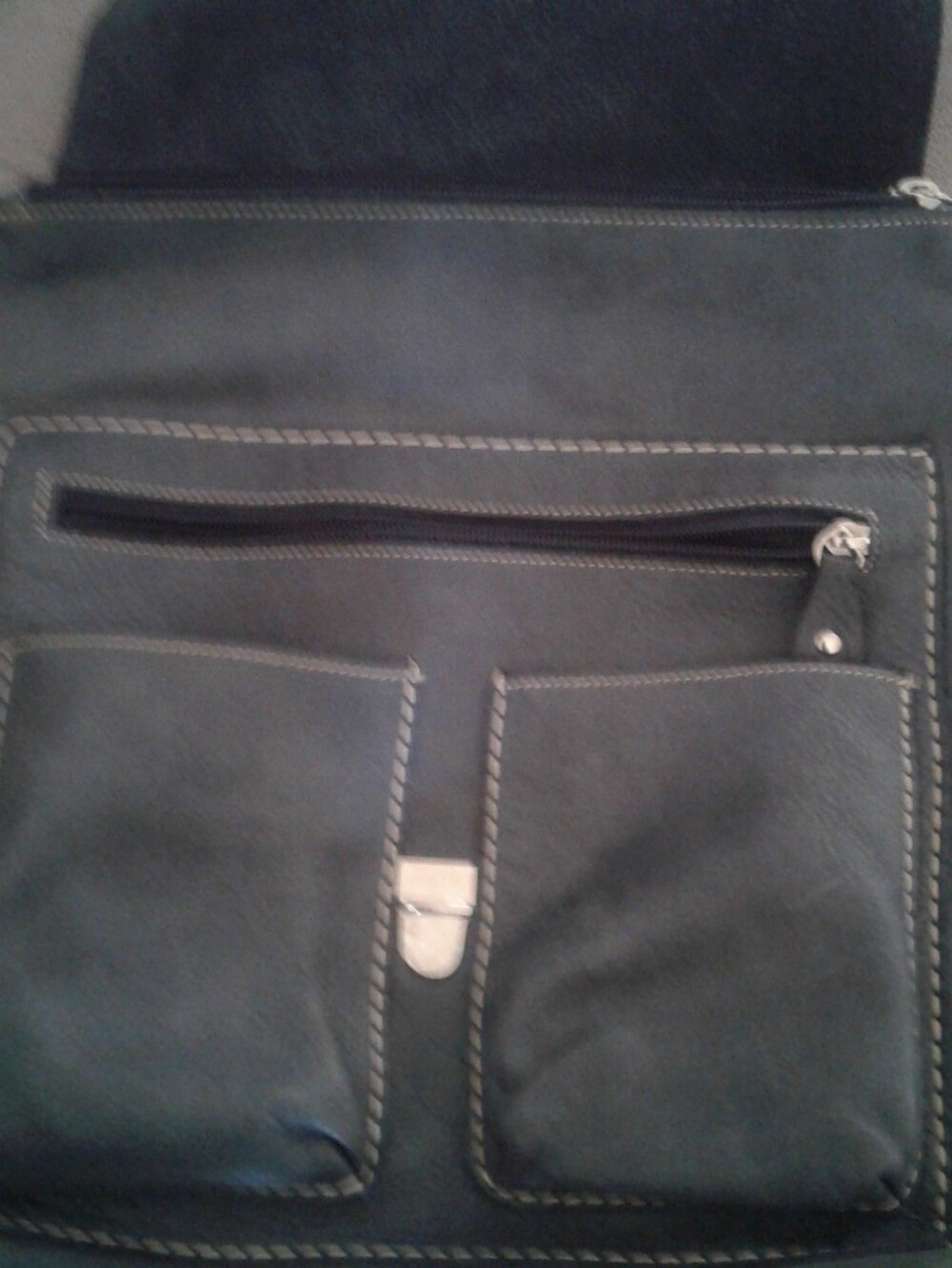 Roots Tribe Leather Raiders Backpack 3 Way Convertible Blue Grey - Picture 8 of 9
